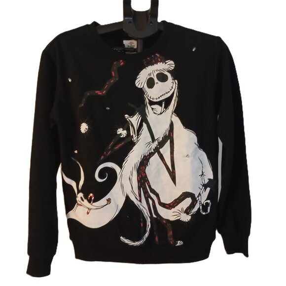 Disney Nightmare Before Christmas Black Light Up Sweatshirt Unisex Size Small S - Picture 1 of 16